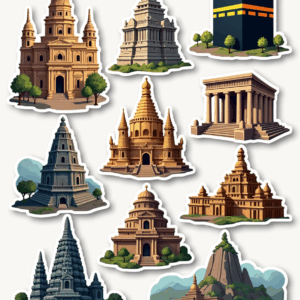 Temples & Holy Sites - Sticker Sheet v13